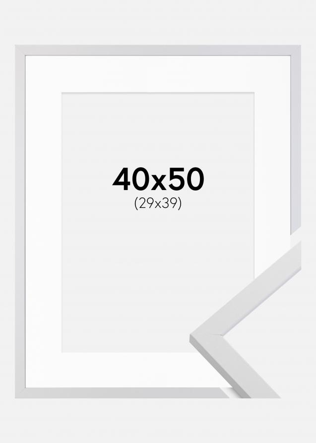 Cadre Trendy Blanc 40x50 cm - Passe-partout Blanc 30x40 cm