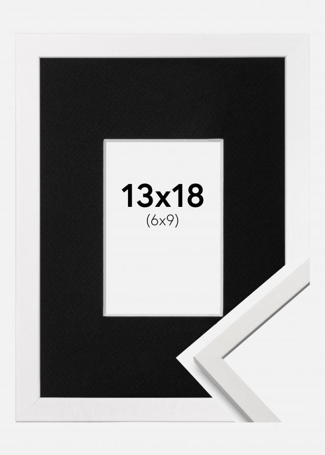 Cadre Edsbyn Blanc 13x18 cm - Passe-partout Noir 7x10 cm
