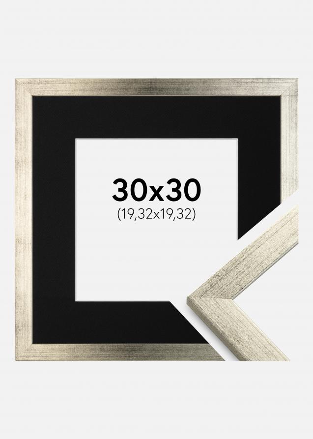 Cadre Stilren Argent 30x30 cm - Passe-partout Noir 8x8 pouces