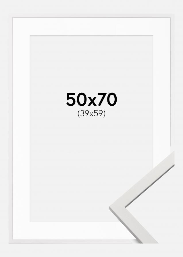Cadre Edsbyn Blanc 50x70 cm - Passe-partout Blanc 40x60 cm