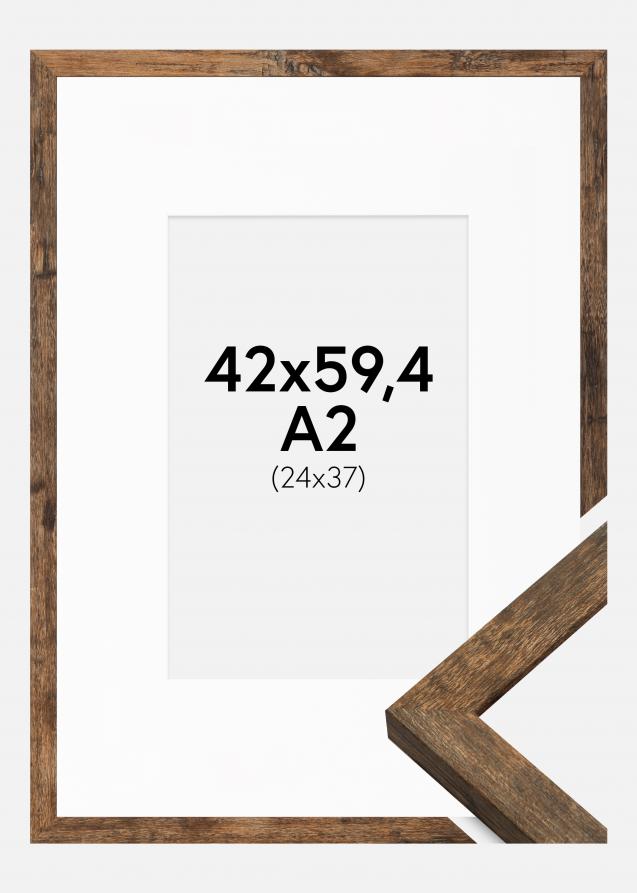 Cadre Fiorito Washed Oak 42x59,4 cm (A2) - Passe-partout Blanc 25x38 cm