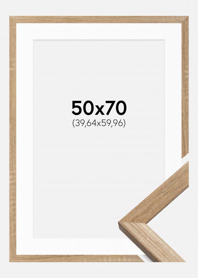 Cadre Fiorito Chêne Clair 50x70 cm - Passe-partout Blanc 16x24 pouces