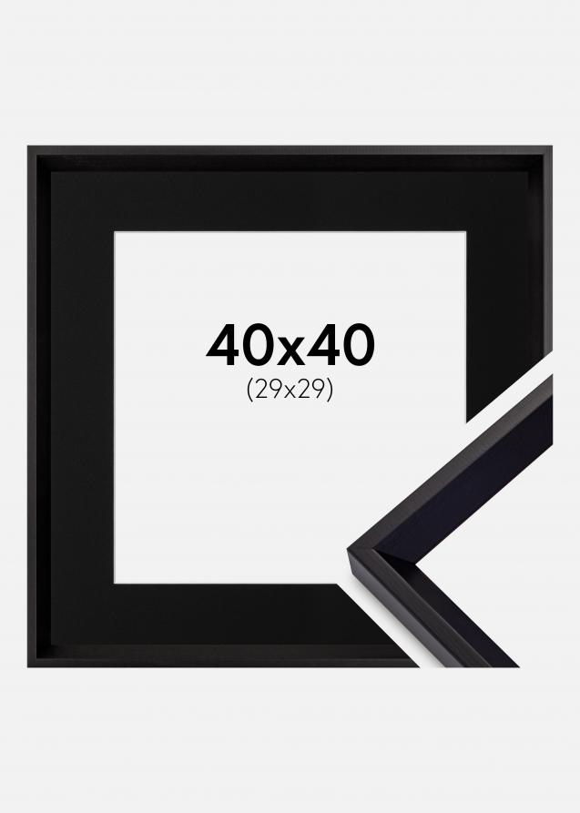 Cadre Globe Noir 40x40 cm - Passe-partout Noir 30x30 cm