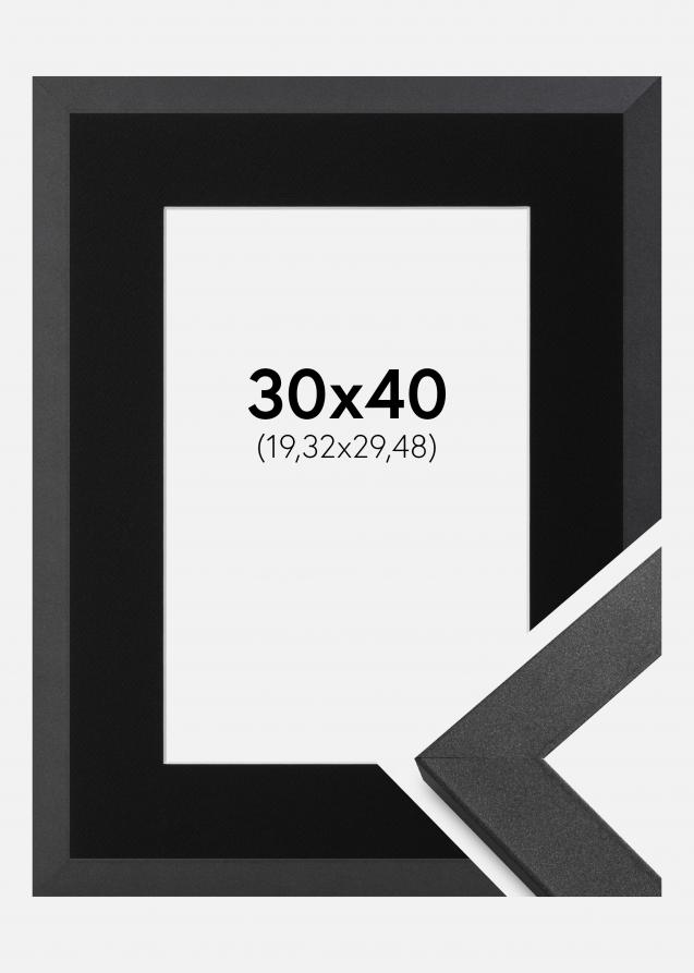 Cadre Graphite Wood 30x40 cm - Passe-partout Noir 8x12 pouces