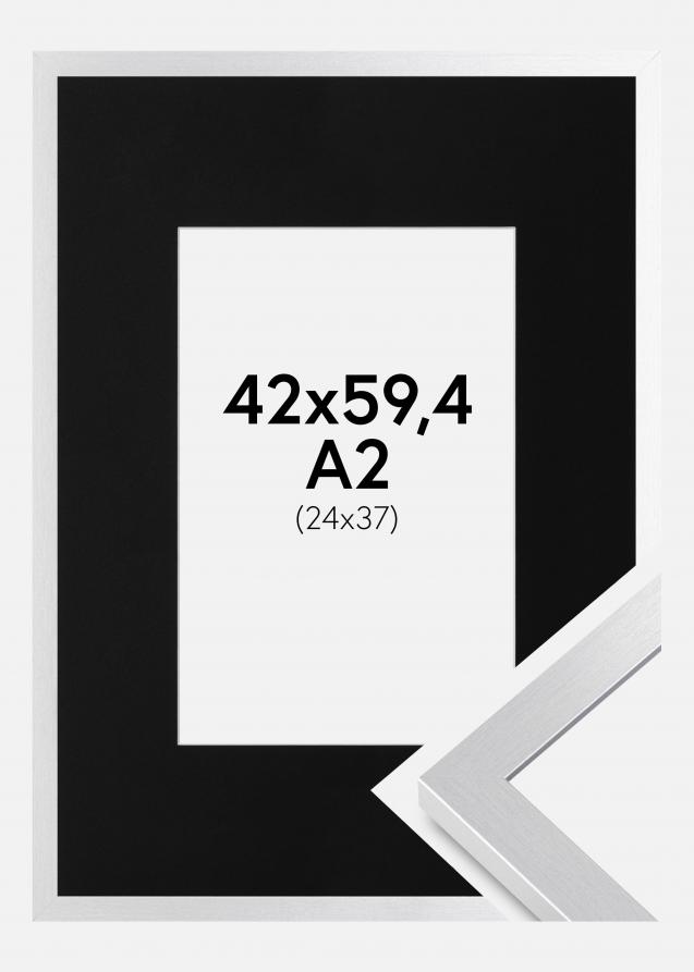 Cadre Selection Argent 42x59,4 cm (A2) - Passe-partout Noir 25x38 cm