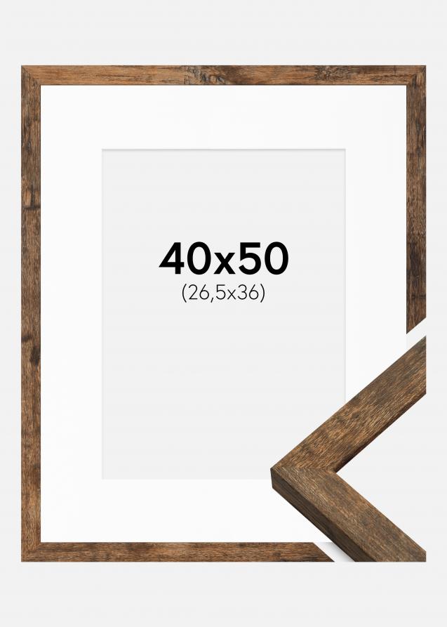 Cadre Fiorito Washed Oak 40x50 cm - Passe-partout Blanc 27,5x37 cm