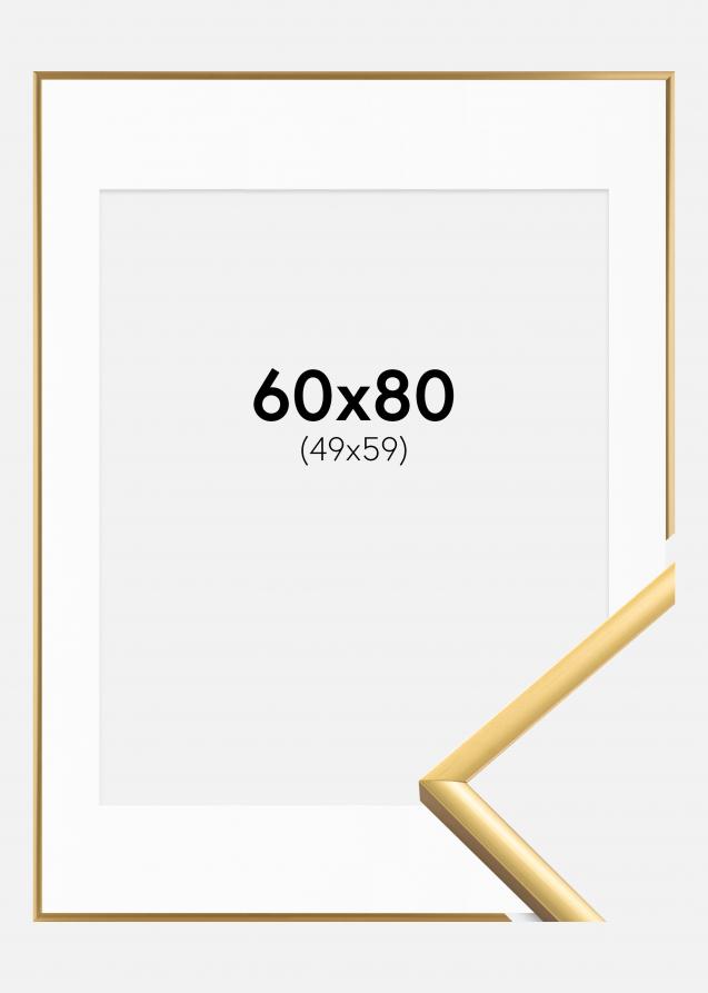 Cadre New Lifestyle Shiny Gold 60x80 cm - Passe-partout Blanc 50x60 cm