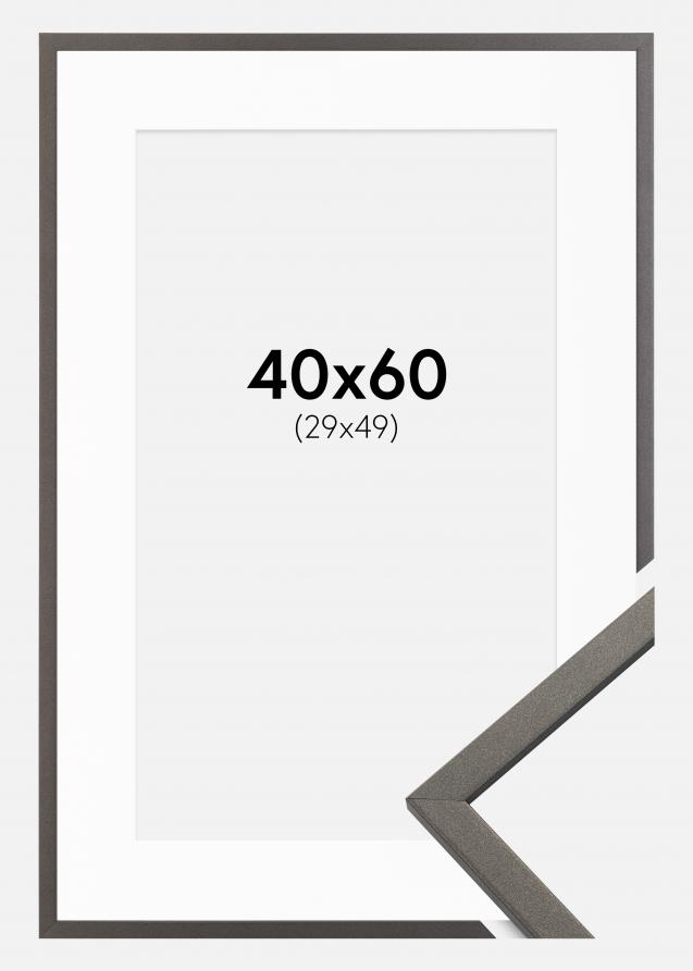 Cadre Edsbyn Graphite 40x60 cm - Passe-partout Blanc 30x50 cm