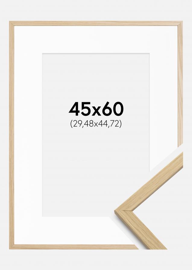 Cadre Edsbyn Chêne 45x60 cm - Passe-partout Blanc 12x18 pouces