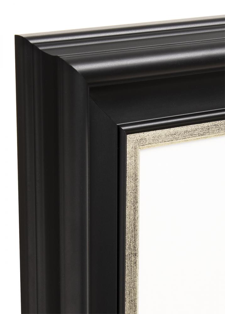 Cadre Dalarna Noir-Argent 30x40 cm - Passe-partout Blanc 20x30 cm