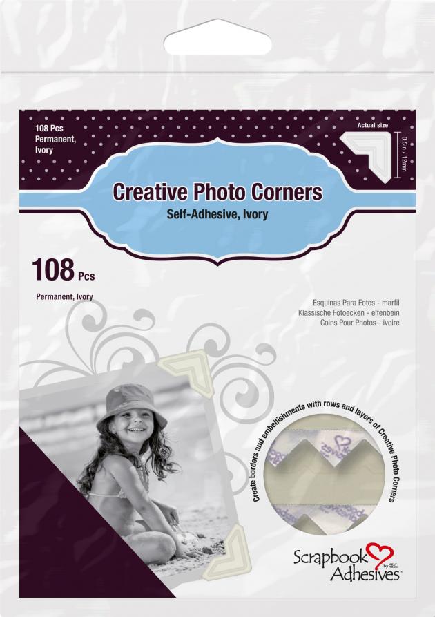 3L Creative Photo Corners Blanc - 108 unités
