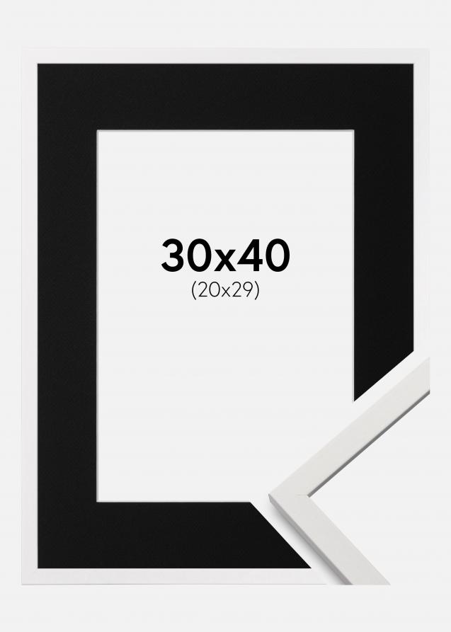 Cadre Edsbyn Blanc 30x40 cm - Passe-partout Noir 21x30 cm