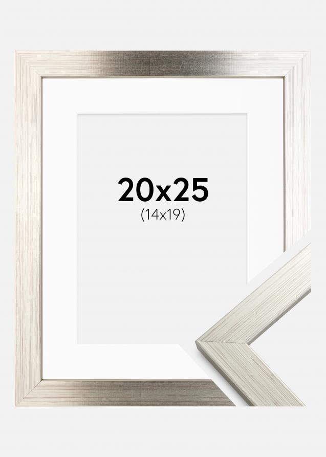 Cadre Silver Wood 20x25 cm - Passe-partout Blanc 15x20 cm