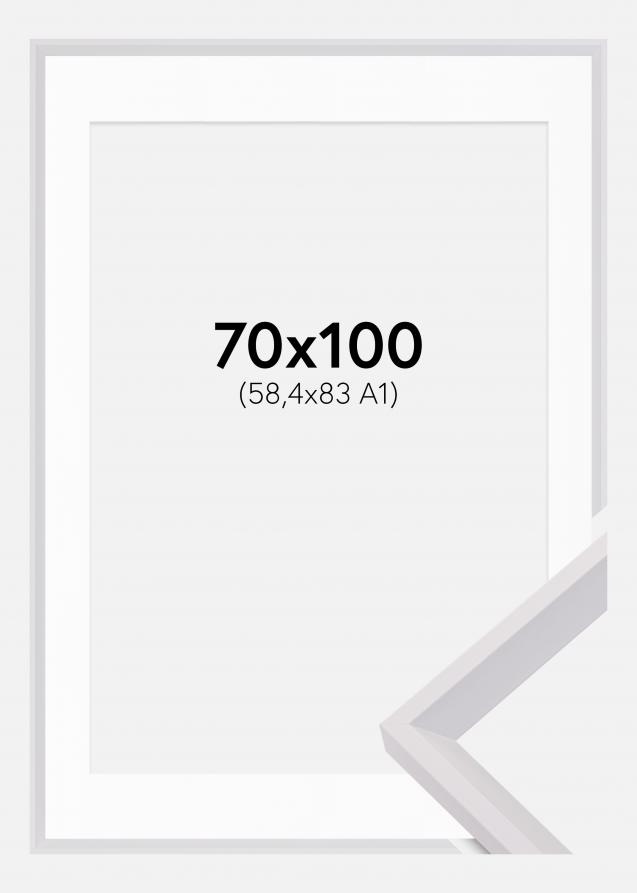 Cadre Globe Blanc 70x100 cm - Passe-partout Blanc 59,4x84 cm