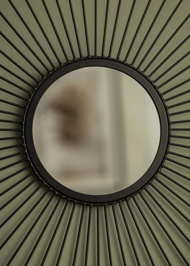 KAILA Miroir rond Lines - Noir diamtre 60 cm