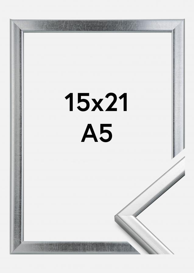 Cadre Slim Mat Verre antireflet Argent 15x21 cm (A5)