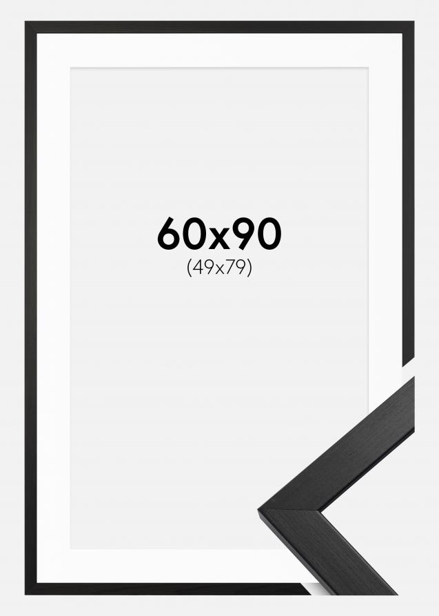 Cadre Stilren Verre acrylique Noir 60x90 cm - Passe-partout Blanc 50x80 cm