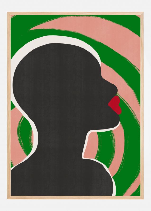 Anonymous Portrait In Green Spiral Poster