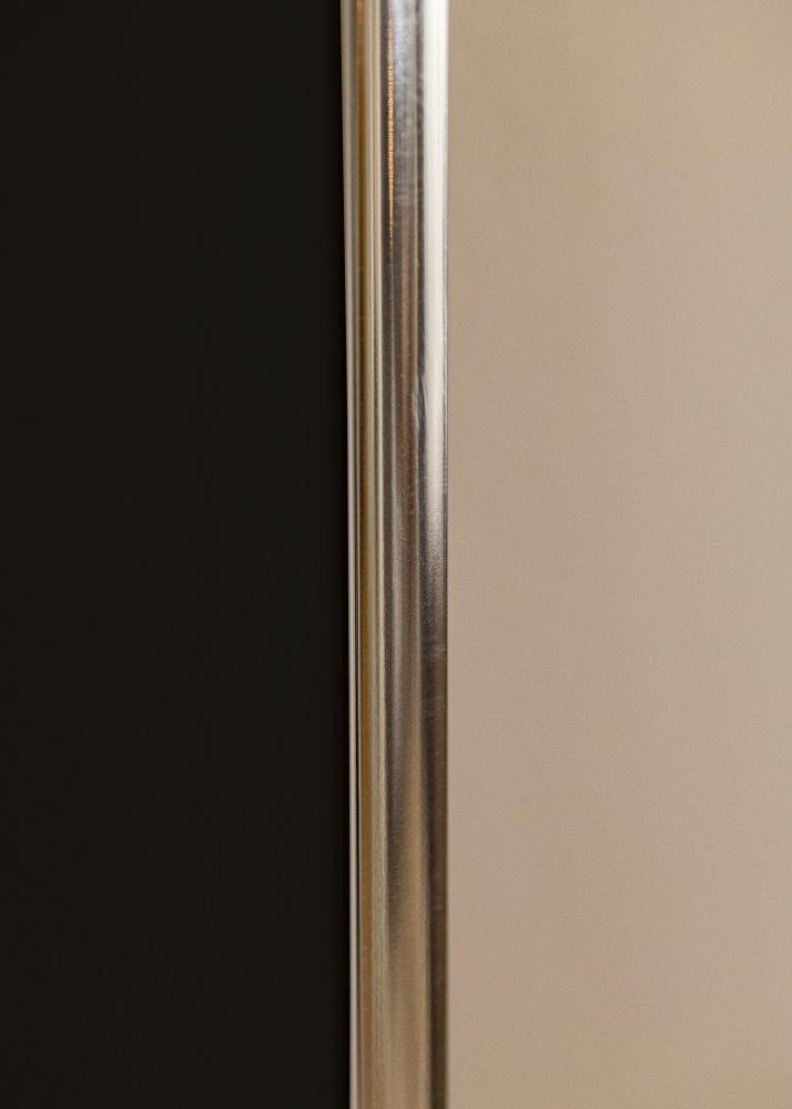 Cadre Aluminium Brillant Argent 50x50 cm - Passe-partout Noir 35x35 cm