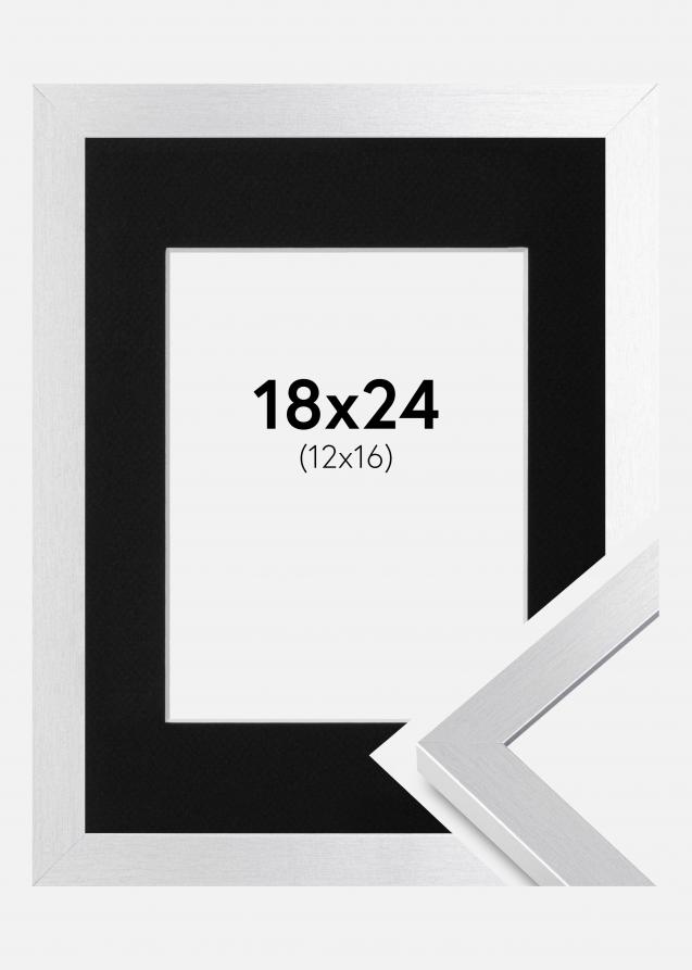 Cadre Selection Argent 18x24 cm - Passe-partout Noir 13x17 cm
