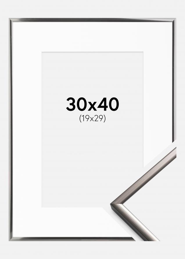 Cadre New Lifestyle Acier 30x40 cm - Passe-partout Blanc 20x30 cm
