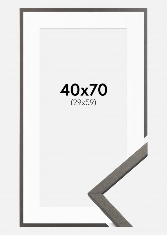 Cadre Edsbyn Graphite 40x70 cm - Passe-partout Blanc 30x60 cm