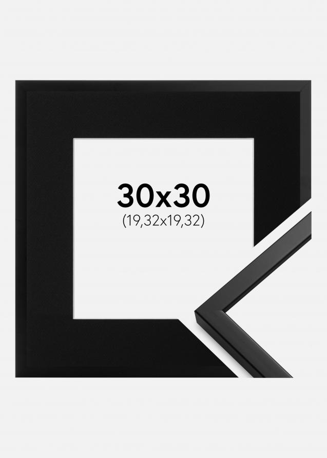 Cadre Oslo Noir 30x30 cm - Passe-partout Noir 8x8 pouces