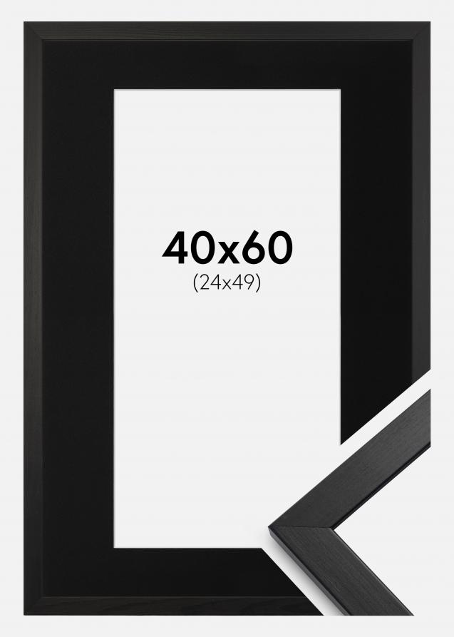 Cadre Stilren Noir 40x60 cm - Passe-partout Noir 25x50 cm