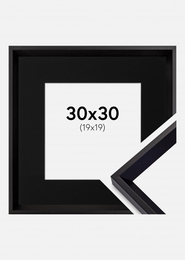 Cadre Globe Noir 30x30 cm - Passe-partout Noir 20x20 cm