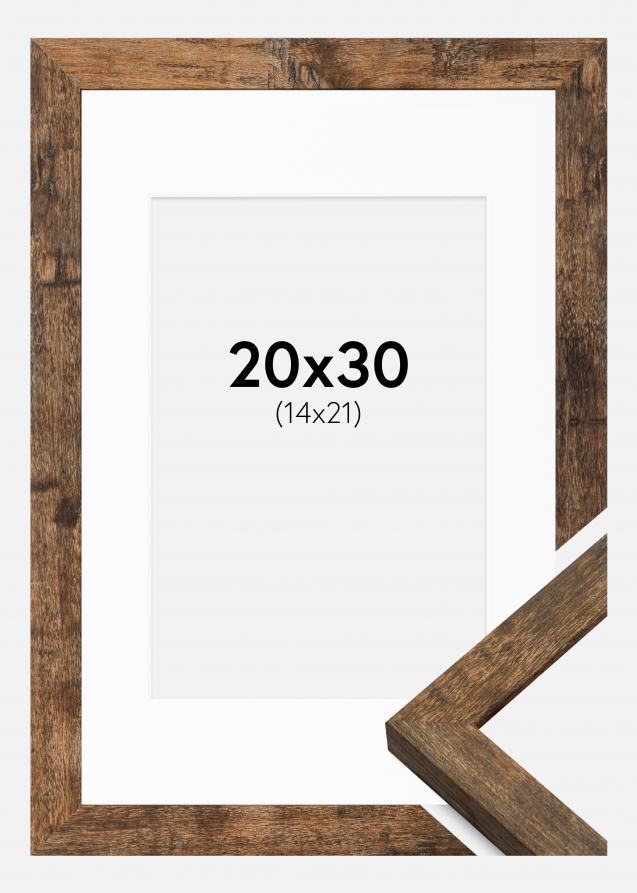 Cadre Fiorito Washed Oak 20x30 cm - Passe-partout Blanc 15x22 cm