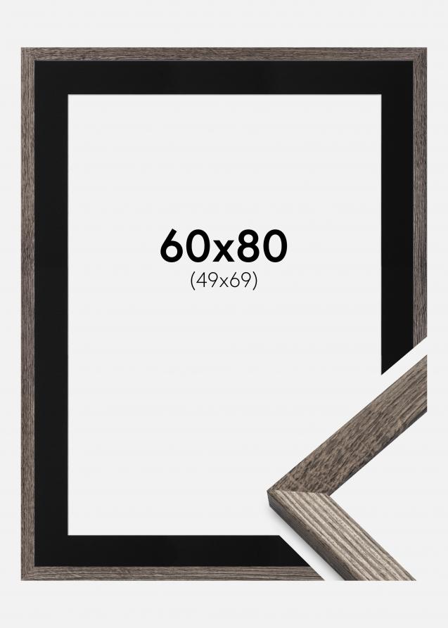 Cadre Fiorito Noyer 60x80 cm - Passe-partout Noir 50x70 cm
