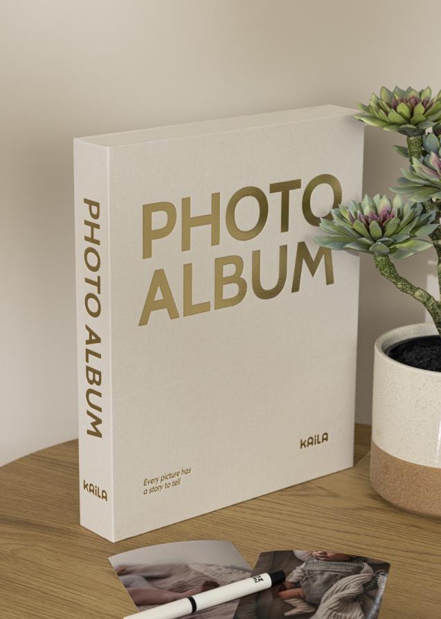 KAILA PHOTO ALBUM Creme - Coffee Table Photo Album (60 Pages Noires)