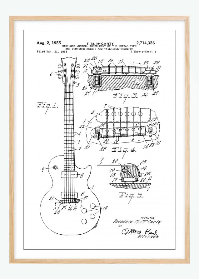Dessin de brevet - Guitare électrique I - Poster