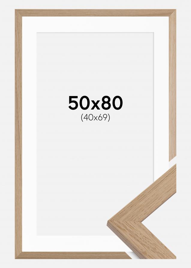 Cadre Trendline Chêne 50x80 cm - Passe-partout Blanc 41x70 cm