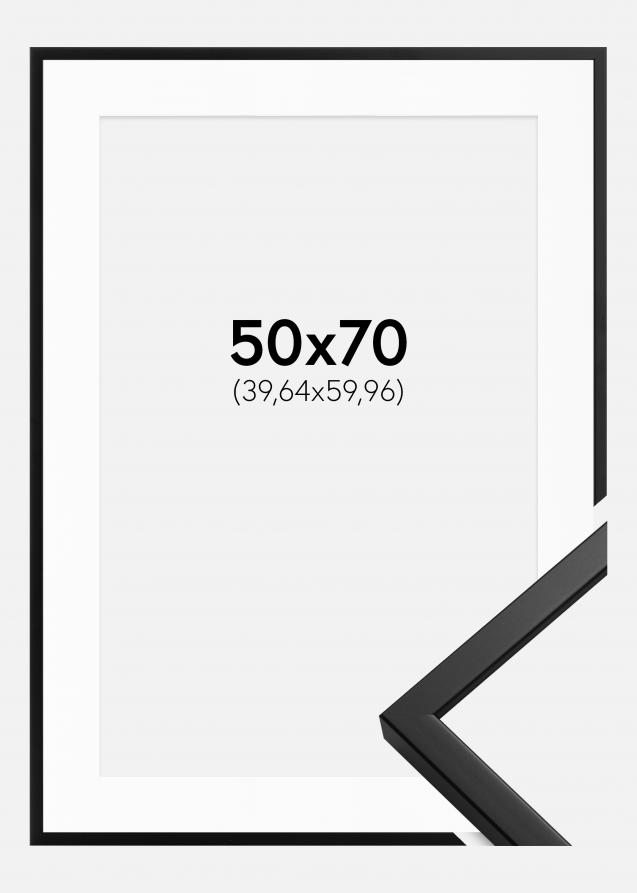 Cadre Oslo Noir 50x70 cm - Passe-partout Blanc 16x24 pouces