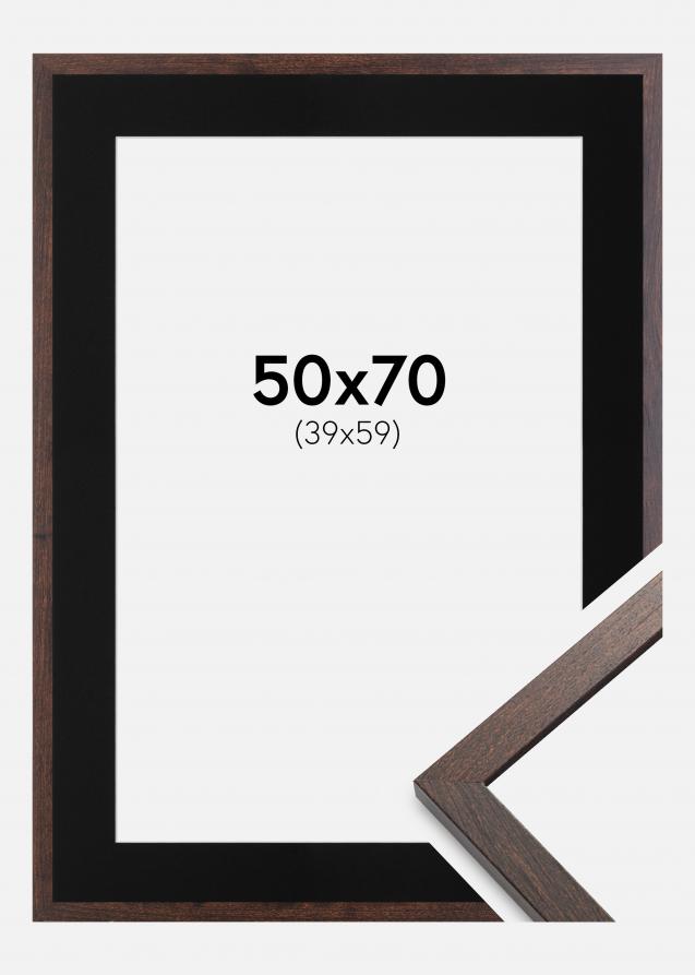 Cadre Trendy Noyer 50x70 cm - Passe-partout Noir 40x60 cm