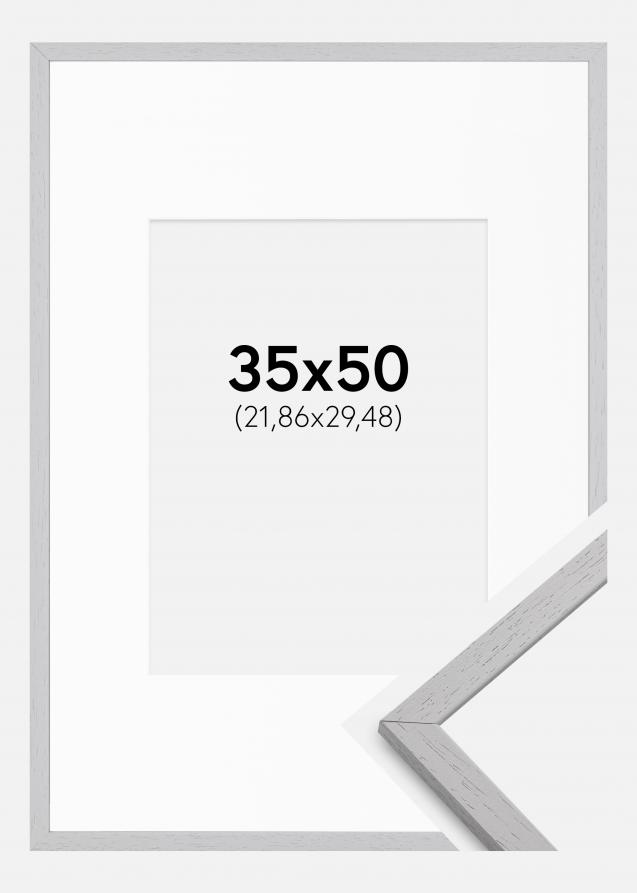 Cadre Edsbyn Grey 35x50 cm - Passe-partout Blanc 9x12 inches