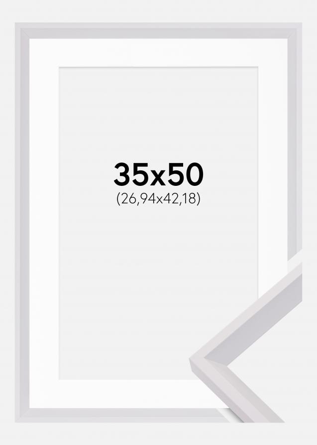 Cadre Globe Blanc 35x50 cm - Passe-partout Blanc 11x17 pouces