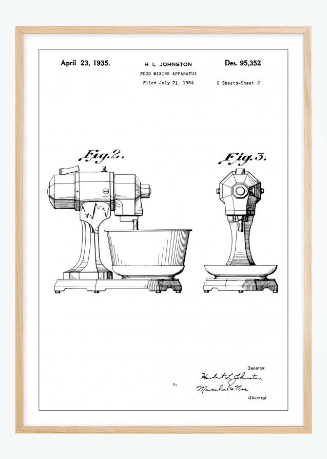 Dessin de brevet - Robot de cuisine II Poster