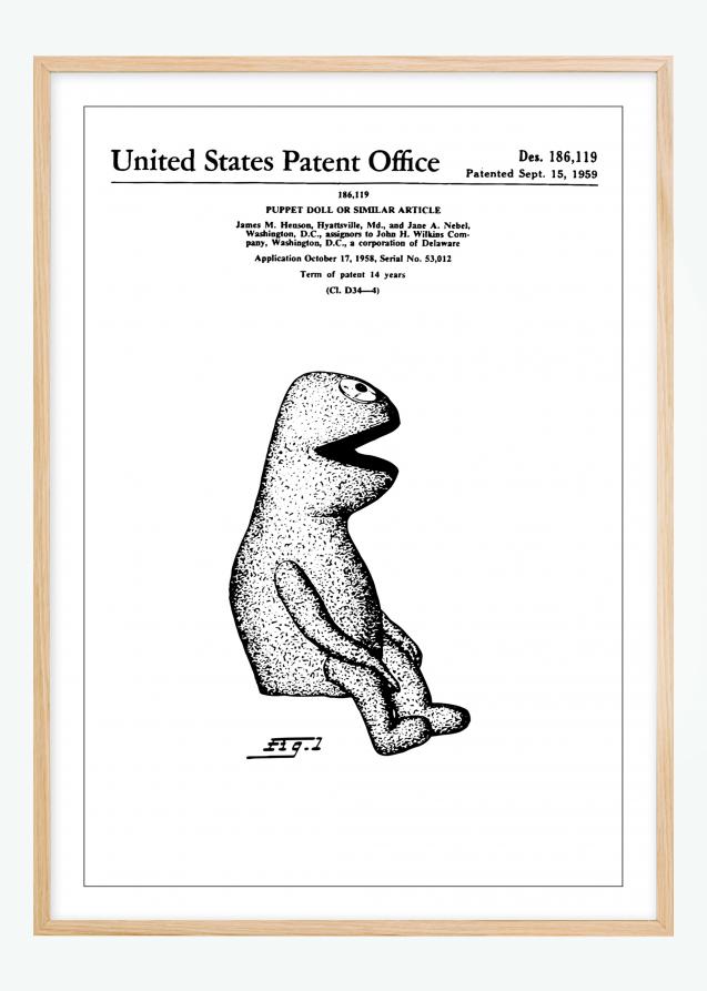 Dessin de brevet - Muppets - Kermit I Poster