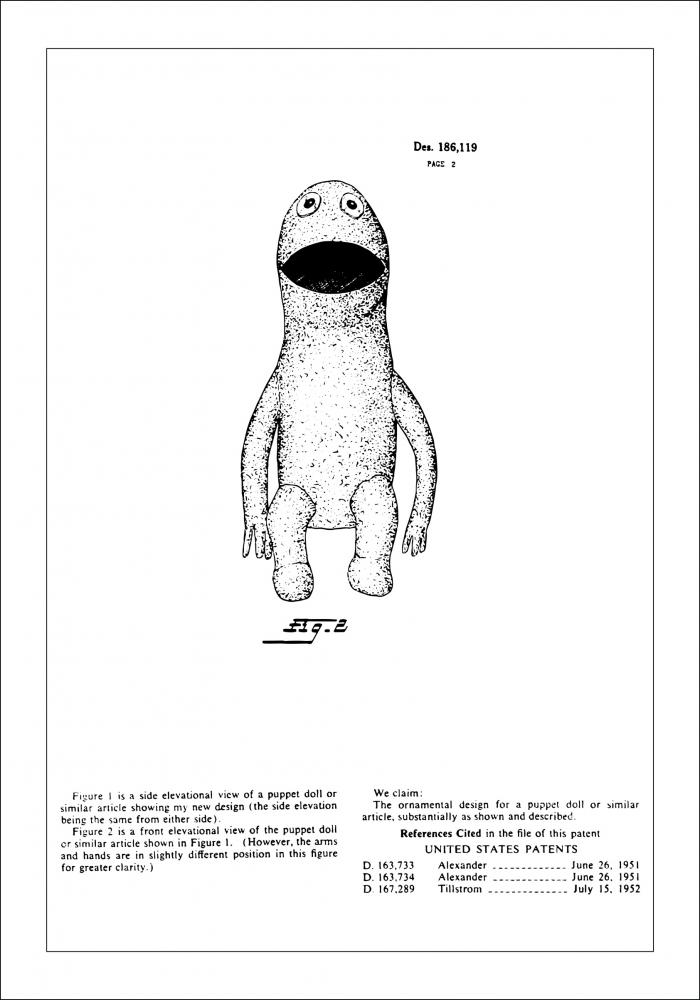 Dessin de brevet - Muppets - Kermit II Poster