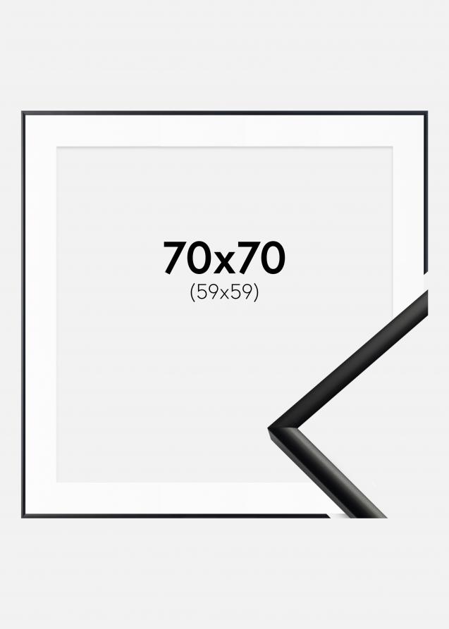 Cadre New Lifestyle Mat Noir 70x70 cm - Passe-partout Blanc 60x60 cm