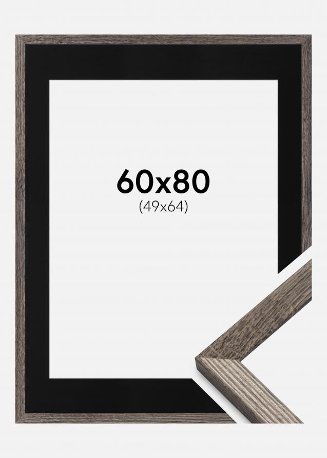 Cadre Fiorito Noyer 60x80 cm - Passe-partout Noir 50x65 cm