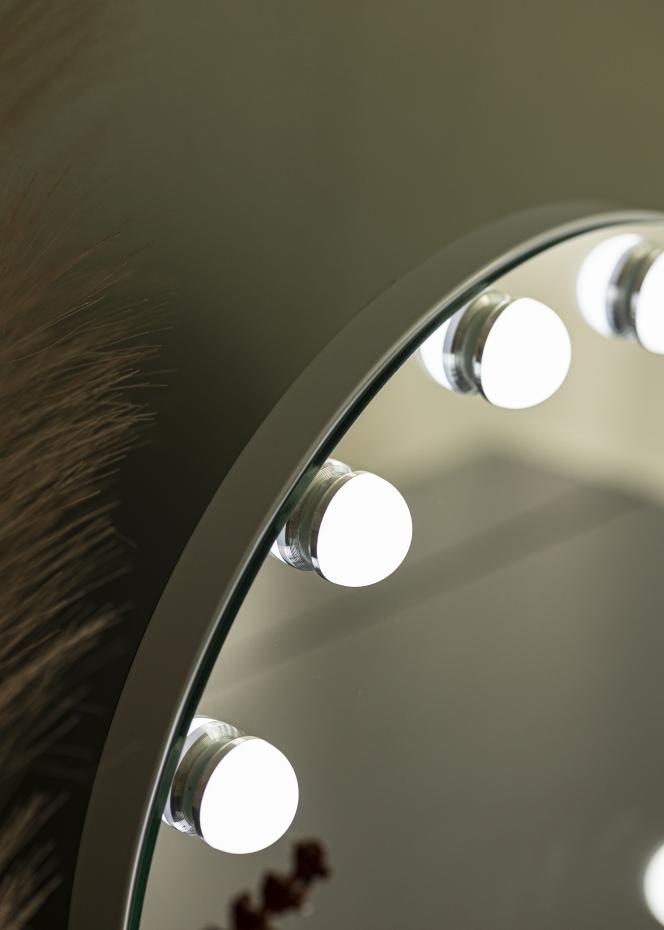 KAILA Miroir de maquillage Hollywood Round 10 Blanc 40x30 cm