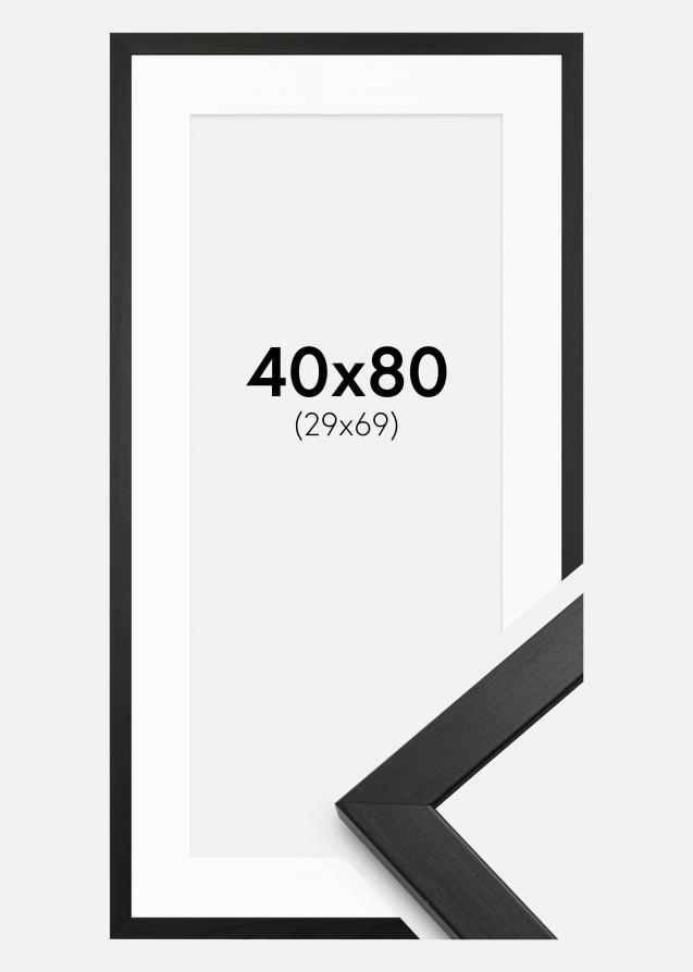 Cadre Stilren Noir 40x80 cm - Passe-partout Blanc 30x70 cm