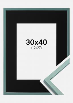 Cadre E-Line Vert 30x40 cm - Passe-partout Noir 20x28 cm