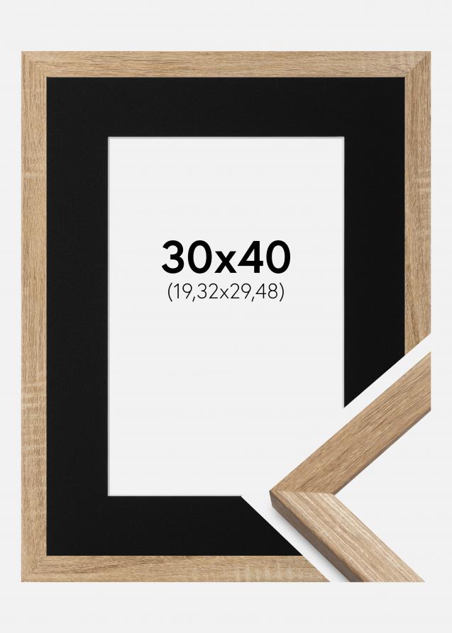 Cadre Fiorito Chêne Clair 30x40 cm - Passe-partout Noir 8x12 pouces