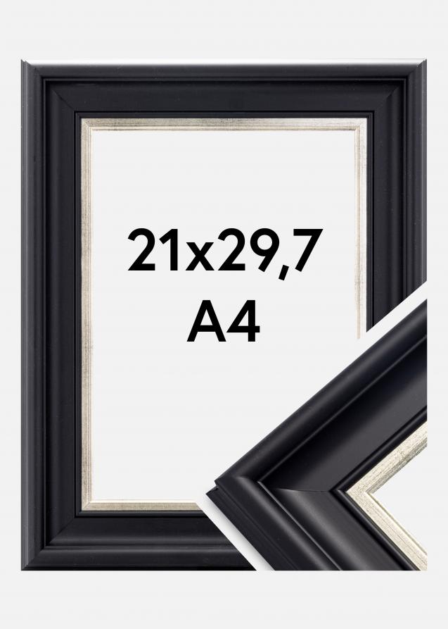Cadre Dalarna Verre Acrylique Noir-Argent 21x29,7 cm (A4)