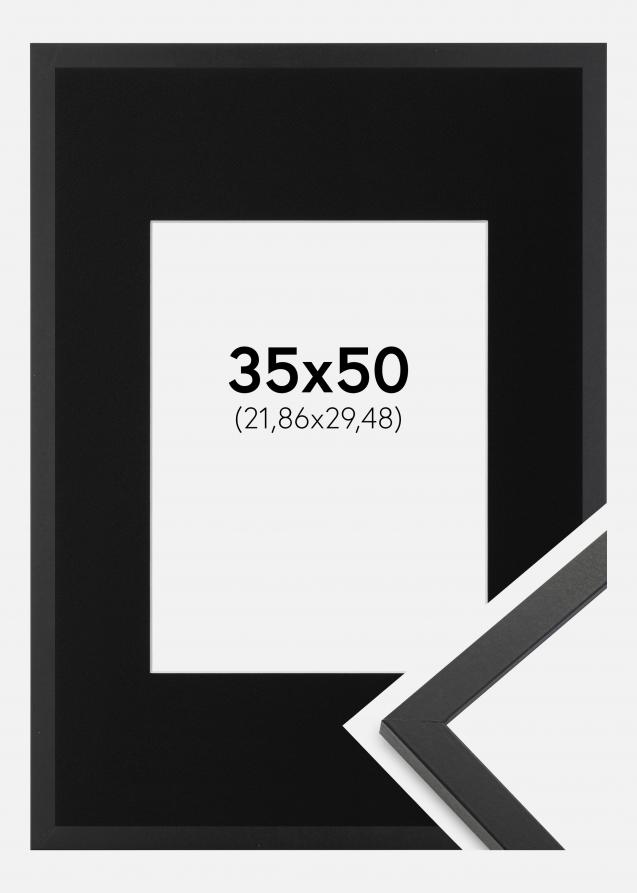 Cadre Trendy Noir 35x50 cm - Passe-partout Noir 9x12 pouces