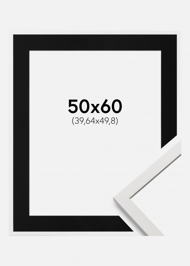 Cadre Edsbyn Blanc 50x60 cm - Passe-partout Noir 16x20 pouces (40,64x50,8 cm)